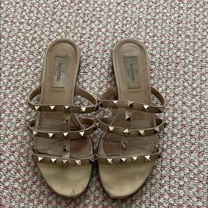 Valentino Beige Studded Women's Sandals